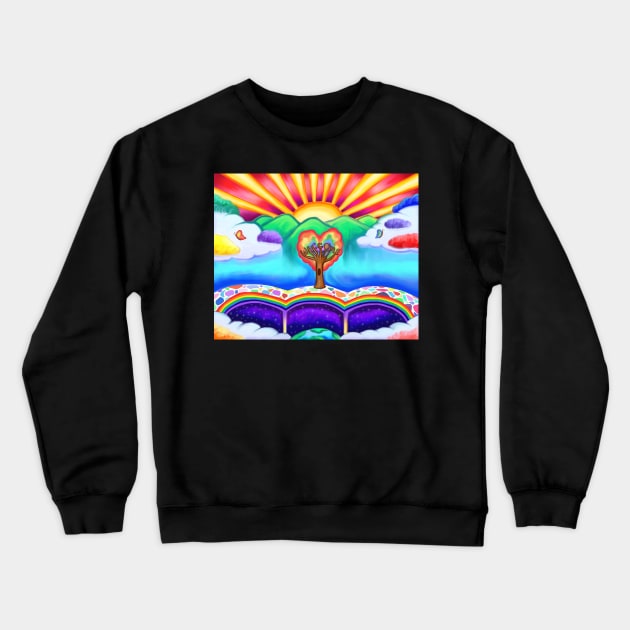 Welcome to Paradise Beyond the Rainbow Bridge Crewneck Sweatshirt by Art by Deborah Camp